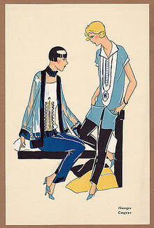 La Mode "Ultra-Moderne" Album n°1 - Lingerie 1925 Monique, Coquet, Pochoir Pajamas Art Deco