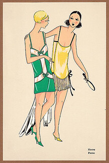 La Mode "Ultra-Moderne" Album n°1 - Lingerie 1925 Noune, Phiphi, Pochoir Nightdresses Art Deco