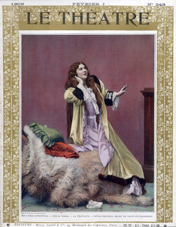 Lydia Lipkowska Russian Operatic Soprano 1909 Theatre Costume, La Traviata, Photo H. de Mrosovsky, 2 pages
