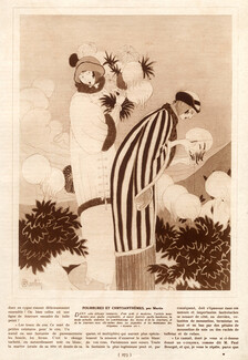 Fourrures et Chrysanthèmes, 1913 - Charles Martin Fur Coats, Muff, Scarf, Shawl, Paul Meras, Texte par Annie Benson, 3 pages