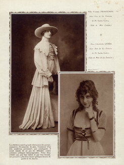 Yvonne Printemps & Charlotte Lysès 1917 Theatre Costume, Jean de la Fontaine