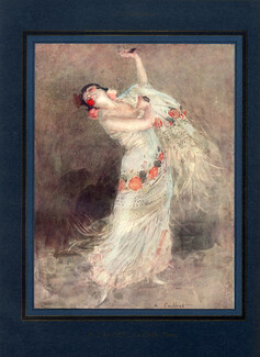 Calbet 1927 Le Châle Blanc, The White Shawl, Gypsy