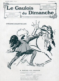 SEM (Georges Goursat) 1910 Cyrano-Chantecler, M. Rostand aux Crapauds Caricature