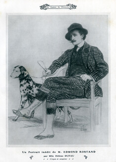Edmond Rostand 1910 Portrait, Dalmatien Dog, Hélène Dufau