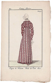 Le Journal des Dames et des Modes 1810 Costume Parisien N°1077 Persian Linen