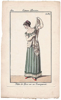 Le Journal des Dames et des Modes 1810 Costume Parisien N°1086 Shawl