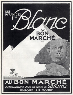 Au Bon Marché 1925 Linen, Egypt Sphinx, René Vincent