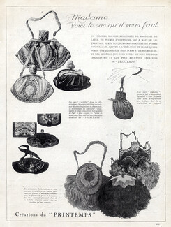 Au Printemps (Department store) 1920 Handbags Ostrich's Feathers, Fan...