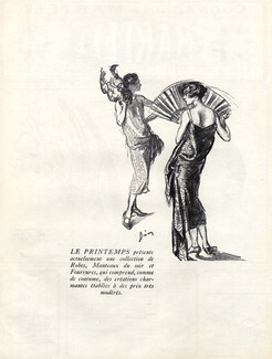Au Printemps (Department Store) 1924 Evening Gown, Etienne Drian