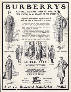 Burberrys (Clothing) 1925 Dual Coat, Raincoat