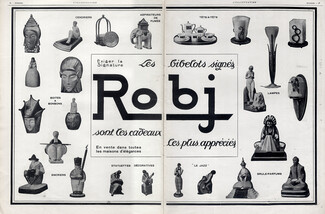 Robj (Decorative Arts) 1925 Perfume Burners, Box with candies, Inkwells, Statuettes Le Jazz...