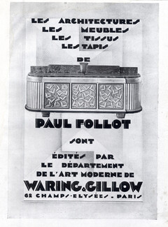 Waring & Gillow 1928 Paul Follot, Furniture
