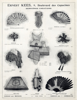 Ernest Kees 1908 Fan, Handbag, Collar...