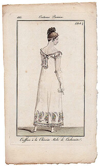 Le Journal des Dames et des Modes 1813 Costume Parisien N°1308 Chinese Hairstyle, Cashmere