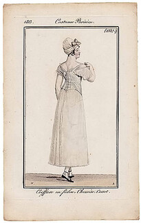 Le Journal des Dames et des Modes 1813 Costume Parisien N°1337 Horace Vernet Corset