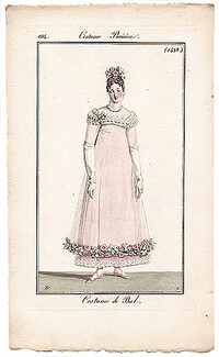 Le Journal des Dames et des Modes 1814 Costume Parisien N°1428 Horace Vernet, Ball Gown