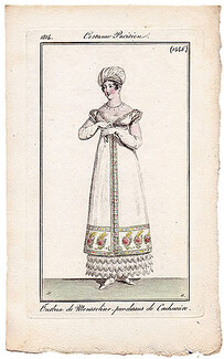 Le Journal des Dames et des Modes 1814 Costume Parisien N°1446 Horace Vernet, Cashmere
