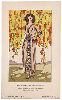 Fried 1919 Evening Gown, Lucien Lelong, Jacqueline Darquin, Pochoir
