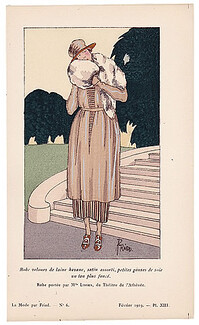 Fried 1919 Velvet Dress, Miss Linska, Pochoir
