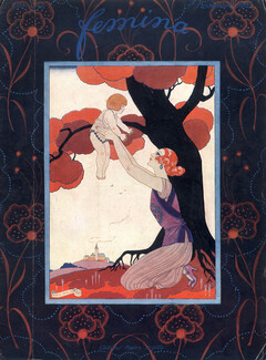 George Barbier 1922 Femina Original Cover, Art Deco Style