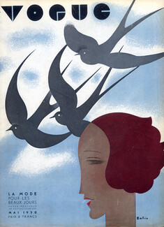 Bolin 1930 Art Deco Style, Bird, Vogue Original Cover