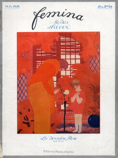 Georges Lepape 1918 The Last Rose, Art Deco Style, Femina Original Cover