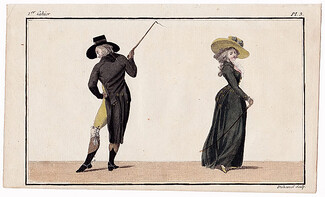 Magasin des Modes Nouvelles Françoises et Angloises 1786 cahier n°1, plate n°3, Rider, Amazon
