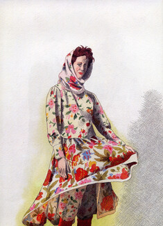 Kenzo 1982 Pierre Le Tan, Dress with Cowl