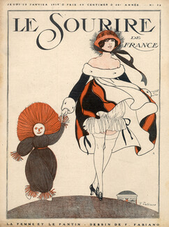 Fabien Fabiano 1918 "La femme et le Pantin" Sexy Girl, Marionette, Puppet, Wind