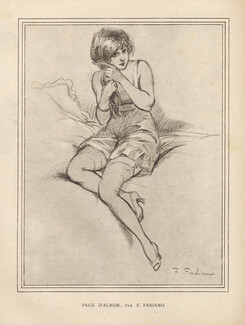 Fabien Fabiano 1918 Attractive Girl, Babydoll, Negligee