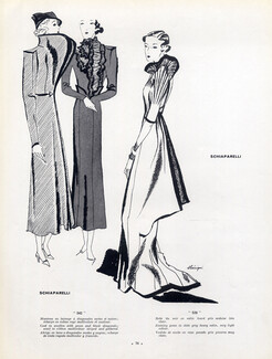 Schiaparelli 1933 Satin Evening Gown, Coats Green and Black, Benigni