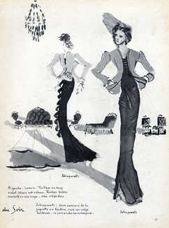 Schiaparelli 1936 Evening Gown and Jacquette Christian Berard