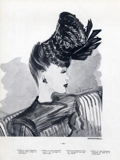 Schiaparelli (Hat) 1939 Chéchia in Straw-Cellophane, Schompré
