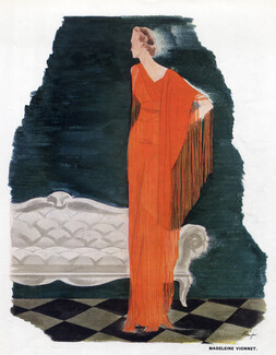 Madeleine Vionnet 1935 Evening Gown with long Fringes, Léon Bénigni