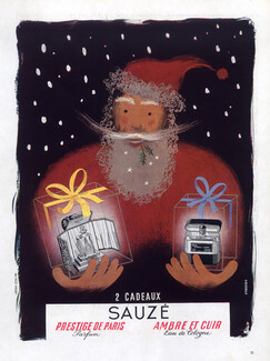 Sauzé (Perfumes) 1947 Jean Colin, Prestige de Paris, Ambre et Cuir, Santa