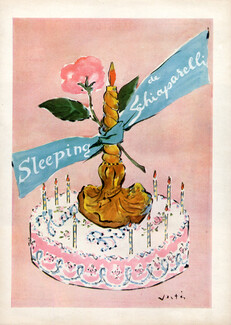 Schiaparelli (Perfumes) 1946 Sleeping, Marcel Vertès, Birthday Candles