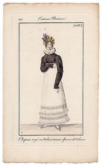 Le Journal des Dames et des Modes 1817 Costume Parisien N°1638 Horace Vernet