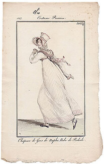 Le Journal des Dames et des Modes 1817 Costume Parisien N°1664 Horace Vernet