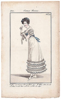 Le Journal des Dames et des Modes 1820 Costume Parisien N°1872 Albin Hairdresser