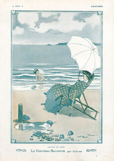 Fabien Fabiano 1908 The New Swimmer, Beach
