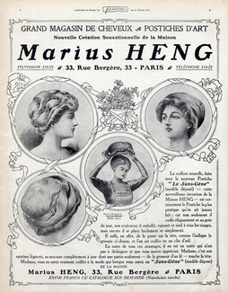 Marius Heng (Hairstyle) 1910 Hairpieces, Postiches