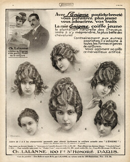 Lalanne (Hairstyle) 1914 Portrait Ch. Lalanne, Hairpieces