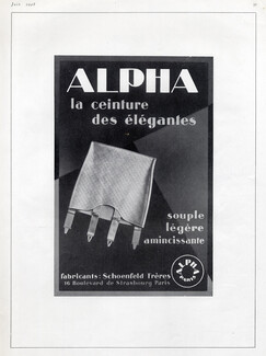 Ets Schoenfeld Frères (Lingerie) Alpha 1928 Girdle, Garters