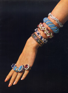 Van Cleef & Arpels, Mauboussin, Boucheron, Cartier 1966 Bracelets, Rings, Set of Jewels