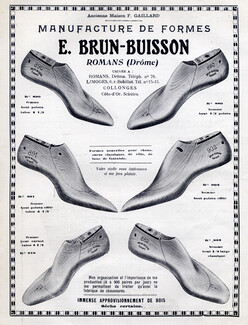 Ets E. Brun-Buisson 1922 Formes pour Chaussures, Shoes