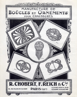 R. Chobert F. Reich & Cie 1922 Buckles and Ornaments for Shoes