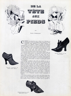 De la Tête aux Pieds, 1948 - Joseph Casale Shoes, Reinoso, XVIII et du milieu XIX siècle, Texte par Louis Chéronnet, 4 pages