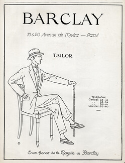 Barclay (Men's Clothing) 1925 Bernard Boutet de Monvel