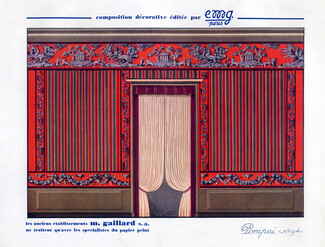 M. Gaillard (Wall-Paper) 1928 Pompeï n°94, Decorative Arts