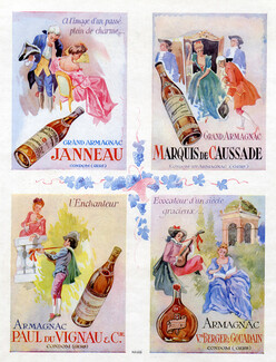 Armagnac 1946 Janneau, Caussade, Vignau, Berger & Gouadain